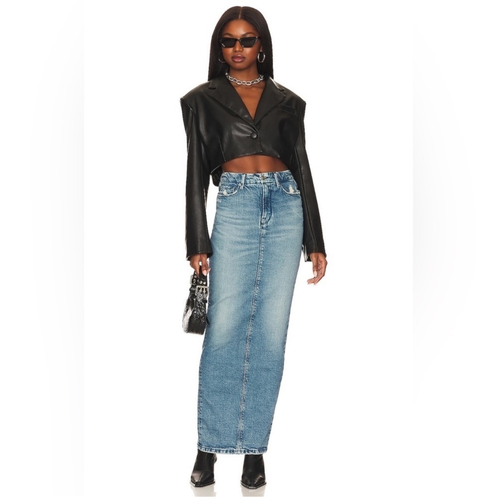 Good American Tube Maxi Denim Skirt in Indigo 357 Size 12 GLS828T